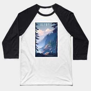 Olympic National Park Travel Poster Baseball T-Shirt